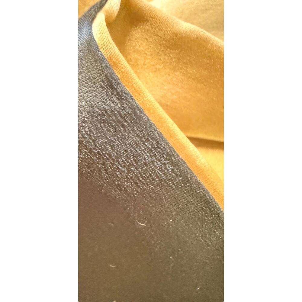 Vintage 1930s Reversible Silk Charmeuse Scarf Wrap Gold Black 21x88 - Picture 14 of 15
